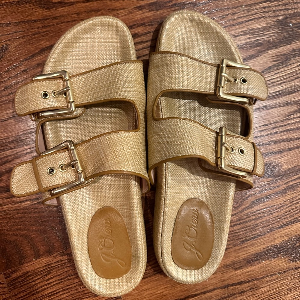 J.Crew Two-strap woven buckle sandals